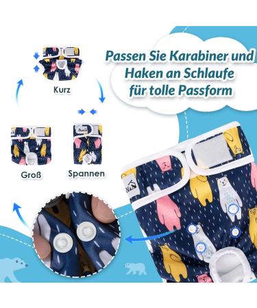Slowton Washable Dog Diapers for Bitches | Leak-Safe Soft Eco-Friendly Heat Pants - Incontinence Solution Adjustable Buttons 3 Pack - Buy Online on GoSupps.com