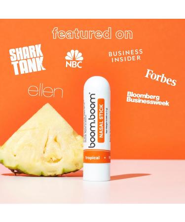 BoomBoom Nasal Stick (3 Pack) - Enhances Breathing & Focus | Tropical Aromatherapy Inhaler - Buy Online on GoSupps.com