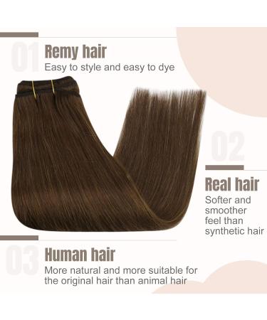 FSHINE 50cm Brown Clip-In Hair Extensions - Real Remy Human Hair 7 Pcs 120g #4 Straight - Buy Online on GoSupps.com