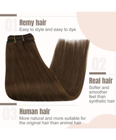 Fshine 60cm Clip-In Hair Extensions - 120g 100% Remy Human Hair #4 Brown - 7 Pieces for Smooth Long Hair - Buy Online on GoSupps.com