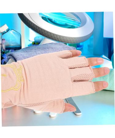 Healeved 1 Pair Manicure Gloves Anti Protective Gloves for Manicure Nail Uv Gloves Uv Gloves for Gel Nail Lamp Nail Art Accessory Uv Nail Gloves Nail Supplies Cotton Pink Thin Section - Buy Online on GoSupps.com