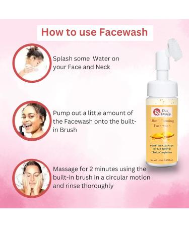 Buy Foaming Face Wash Combo with Silicone Brush | Rice Ubtan & Skin Brightening - 150ml Each | International Shipping - Buy Online on GoSupps.com
