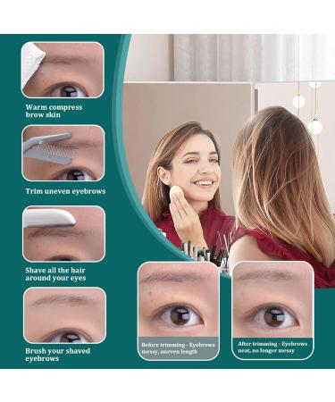 Eyebrow Scissors with Comb 5.63" Stainless steel Brow Scissors Rustproof Eye Brow Trimmer for Ladies Trimming Scissors with Non slip Handle for Home Travel - Buy Online on GoSupps.com