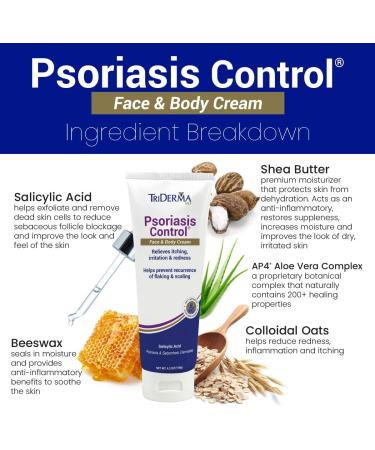 TriDerma Psoriasis Control Face and Body Cream - 4.2 oz | Soothes and Calms Irritated Skin - Buy Online on GoSupps.com