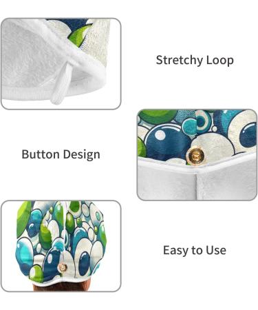 Teal Blue Round Hair Towels 2 Pack - Super Absorbent Quick Dry Turbans for Women & Girls - Buy Online on GoSupps.com