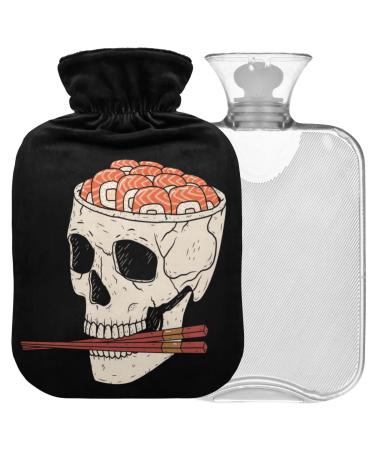 Naanle Skull Sushi Brain Heat bottle MITEVED Transparent hot water bottle Handfoots Heating bags for pain relief heat and cold therapy 2L