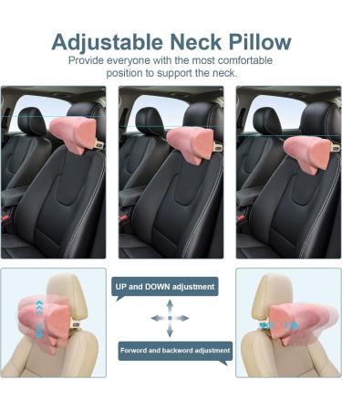 Rokehr Pink Car Seat Neck Pillow - Adjustable Memory Foam Headrest for Comfortable Ergonomic Support - Buy Online on GoSupps.com