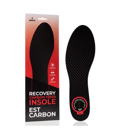 Recovery Carbon Fiber Insole 1pc | Very Rigid Carbon Fiber Insert for Serious Foot Injury | Hard Orthotic Insert for Sesamoiditis Relief  Arthritis  Lisfranc  Sprained Toe Fracture | W8.5-9 M7.5 Women's 8.5-9  Men's 7.5