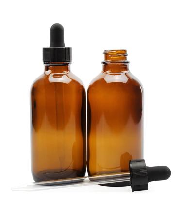 4oz Amber Glass Dropper Bottles (6-Pack) for Essential Oils, Cosmetics, Cooking - Refillable Amber Brown Glass - Buy Online on GoSupps.com