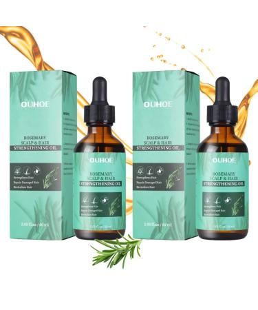 Rosemary Oil for Hair 2 Pieces Rosemary Oil Rosemary Oil Hair Oil Suitable for Use Stimulates Hair Growth and Nourishes Scalp (60 Ml)
