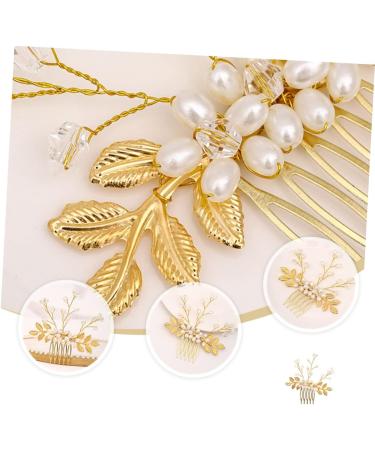 FRCOLOR Hair Accessories Comb Golden Hair Accessories Pearl Headband Gold Trim Hair Accessories For Wedding Braided Headband Women Headdress Wedding Bridal Hair Comb Comb For Bride - Buy Online on GoSupps.com