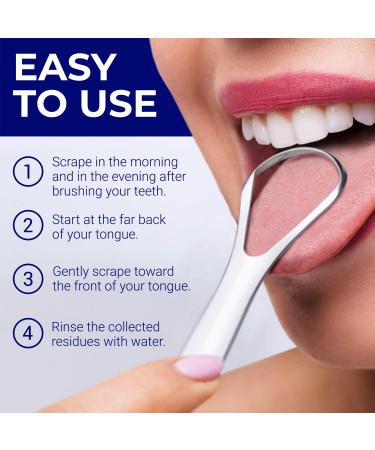 Stainless Steel Tongue Scraper for Fresh Breath and Oral Health - ORAVIX - Buy Online on GoSupps.com