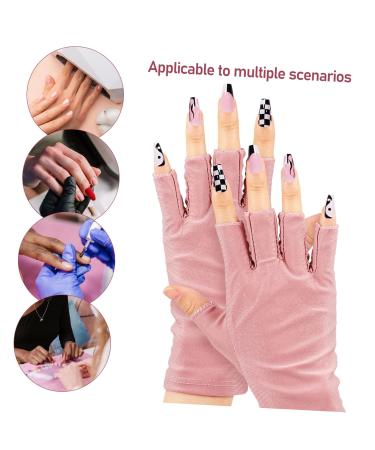 SKISUNO 2 Pairs UV Gloves Manicure Gloves Nail Gloves Gel Nail Gloves UV Rays Gloves Gloves for Gel Nails Nail UV Nail Gloves Nail Art Supplies - Buy Online on GoSupps.com