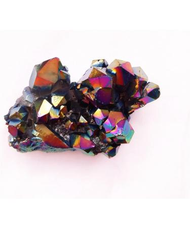 Natural Crystal Rough 110g Natural Metal Colour Aura Angel Crystal Cluster Titanium Coating Quartz Angel Cluster - Buy Online on GoSupps.com