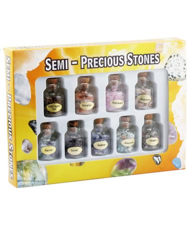 SUNYIK 9 Mini Gemstone Bottles - Healing Tumbled Stones Set #1-9 - Buy Online on GoSupps.com