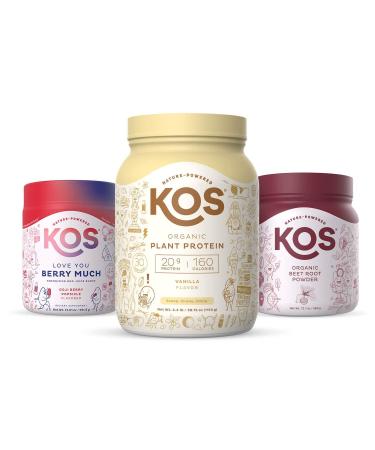 KOS Smart Heart Bundle (Plant-Based Vanilla Protein Powder + Organic Beet Root Powder + Organic Reds Blend)