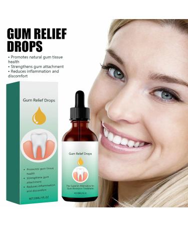 Gum Relief Drops Natural Ingredients Regrowth Treatment Stain Removal Dry Mouth and Bad Breath Relief for Adults 1 FL Oz - Buy Online on GoSupps.com