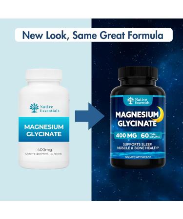 Magnesium Glycinate 400mg - High Absorption Sleep Muscle Bone Support - 120 Capsules 120 Count (Pack of 1) - Buy Online on GoSupps.com