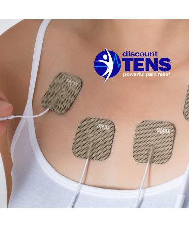 TENS Wired Electrodes 2in x 2in - 20 Pack | Premium Replacement Pads for TENS Units by Discount TENS Brand - Buy Online on GoSupps.com