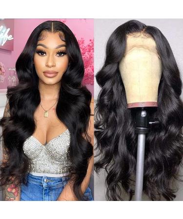 22 Inch HD Transparent 13X4 Lace Front Body Wave Wigs Human Hair Lace Frontal Human Hair Wigs Pre Plucked for Black Women 150% Density Brazilian Body Wave Wig with Baby Hair Natural Hairline 22 Inch 13*4 Body