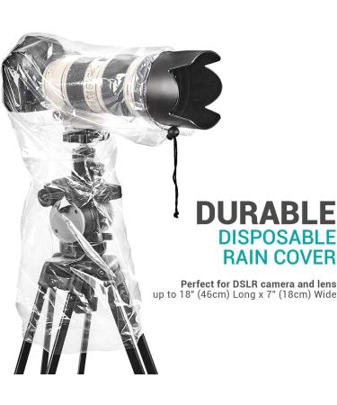 Movo (5 Pack) RC1 Clear Rain Cover for DSLR Camera and Lens (Up to 18 Long) - Buy Online on GoSupps.com