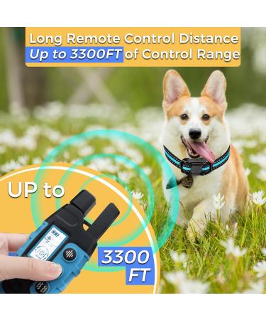 Dog Training Collar with Remote 3300Ft Remote Range Beep (1-8) & Vibration (1-16) Training Modes USB Rechargeable IP67 Waterproof Remote Anti Bark Collar for Large Medium Small Dogs (BLUE) - Buy Online on GoSupps.com
