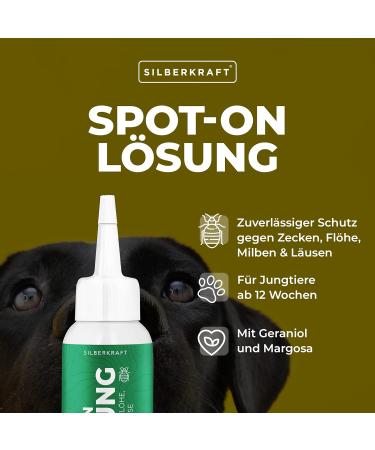 Silver Power Spot On Solution 100ml - Effective Tick Flea Mite & Lice Treatment for Dogs & Cats - Safe Anti-Vermin Remedy for Young Pets 12 Weeks+ - Buy Online on GoSupps.com