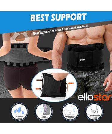 Ellostar Waist Trainer for Women & Men - Back Support & Tummy Control Body Shaper | Black Medium | Sweat Weight Loss Shapewear - Buy Online on GoSupps.com