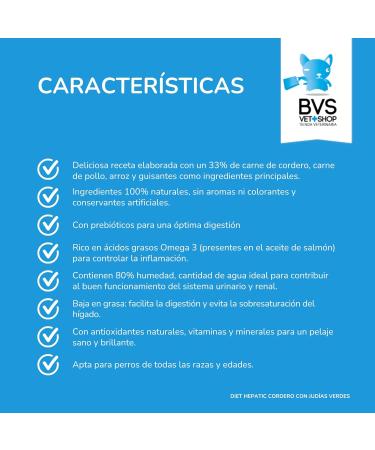 Barakaldo Vet Shop Diet Hepatic Lamb with Green Beans Wet Dog Food | 1 unit x 400 g - Buy Online on GoSupps.com