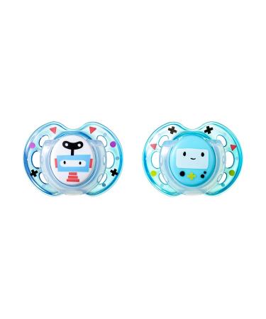 Tommee Tippee Fun Style Pacifiers 0-6m - BPA-Free Silicone Binkies (2 Count) - Varied Colors and Designs - Buy Online on GoSupps.com