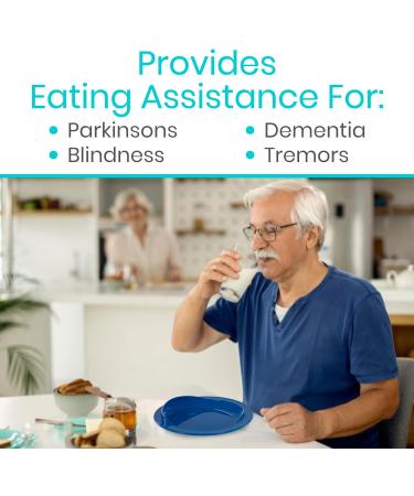 Spill Proof Plate High-Low Adaptive Bowl for Disabled Eating Utensils for Disabled People Elderly Adults with Special Needs from Parkinson's Dementia Stroke or Tremors Eating Utensils - Buy Online on GoSupps.com