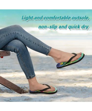Mnsruu Watercolor Flower Flip Flops - XXL for Men & Women | Perfect for Home Hotel Spa & Travel - Buy Online on GoSupps.com