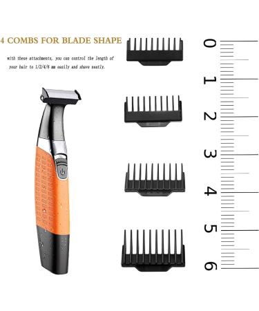 Buy Waterproof Electric Razor & Beard Trimmer for Men & Women - Cordless USB Rechargeable Hair Groomer in Orange - Buy Online on GoSupps.com