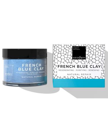 French Blue Clay Mask 50g - French Toner Demask Blue - Clarifying Detox Mask - Anti -aging - refined in the pores - natural cosmetics - Facial care for all skin types