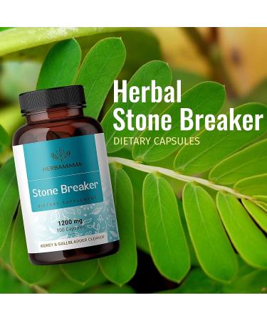 HERBAMAMA Stone Breaker Chanca Piedra Pills - Organic Kidney Stone Dissolver - 1200mg 100 Capsules - Buy Online on GoSupps.com