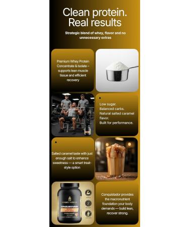 Conquest Nutrition Conquistador Whey Protein Natural Salted Caramel 2lb - Buy Online on GoSupps.com