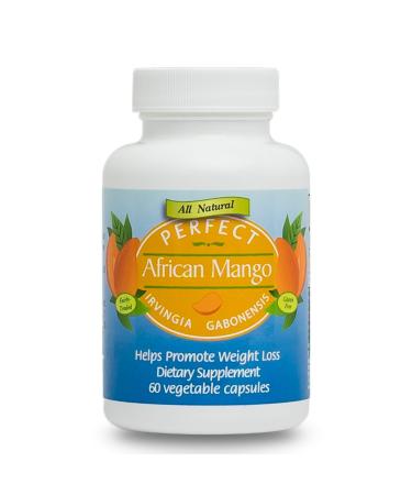 Perfect Supplements  Perfect African Mango  60 Vegetarian Capsules  All-Natural Weight Loss Supplement  Supports Healthy Cholesterol Levels