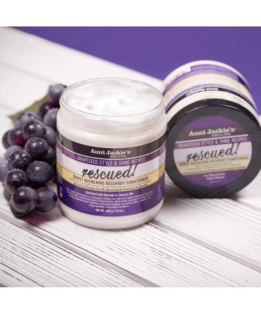 Aunt Jackie's Grapeseed Rescued Conditioner 426g - Deep Moisturizing Hair Care for All Hair Types | International Shipping Available - Buy Online on GoSupps.com