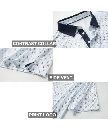 Men's Dry Fit Short Sleeve Golf Shirt, Moisture Wicking Polo - White, Large - Buy Online on GoSupps.com