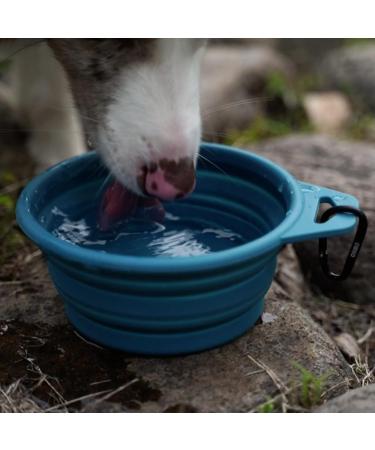 Buy Ohmo Foldable Dog Bowl - 2 Pack (400ml) Blue & Beige | Premium Silicone Portable Pet Water Bowl for Dogs & Cats - Perfect for Outdoor Camping - Buy Online on GoSupps.com