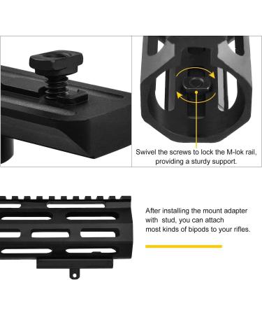 CVLIFE Bipod Adapter Mount with T-Nuts, Screws, and Wrench - Black | Easy Installation for Enhanced Stability - Buy Online on GoSupps.com