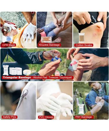 222 PCS Emergency Survival Gear First Aid Kit with Molle Bag - Outdoor Camping, Hunting, Hiking, Fishing - Gifts for Men Women - Buy Online on GoSupps.com