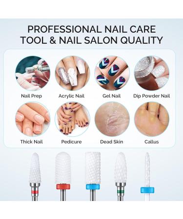 Meloysusie Nail Drill Bits Set - 10pc Ceramic Safety Bits for Electric Nail Files - Professional Tools for Acrylic, Gel Nails, Cuticle Removal - 3/32 Inches - Buy Online on GoSupps.com