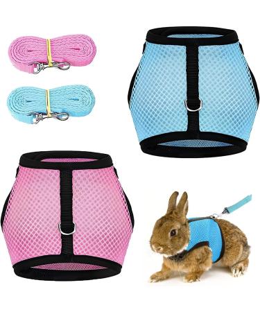 Adjustable Soft Rabbit Dishes Set - 2 Breathable Small Animal Dishes with Leash for Outdoor Use | Perfect for Rabbits Hares Hamsters & Cats - Buy Online on GoSupps.com