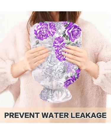 Shop Naanle Vintage Purple Rose Hot Water Bottle 2L | Transparent Cover Large Bed Warmer for Pain Relief & Cold Therapy - Buy Online on GoSupps.com