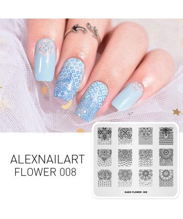 Alexnailart 5pcs Nail Art Stamping Plates Set Flower Leaves Geometry & Star Prints Top Quality Manicure Templates & Animal Designs - Buy Online on GoSupps.com