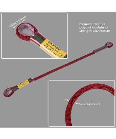 WILDKEN Outdoor Rock Climbing Prusik Swen Eye-to-Eye Pre-Sewn 10.5mm Diameter - Red (24 inch / 40 inch) - Buy Online on GoSupps.com