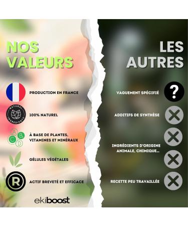 COUPE FAIM | Hautement dos | Konjac Fucus Caroube Vitamine B6 & Bisglycinate de Zinc | Compl ment Alimentaire base de plantes | Vitamines & Min raux | Fabriqu en France | 120 G lules | Ekiboost - Buy Online on GoSupps.com