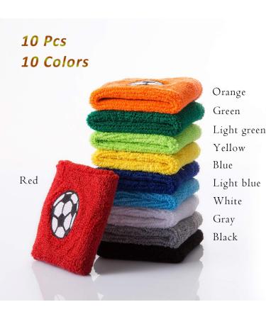 Kesote 10x Welding Band Football Wristbands & 10x Pipe Plastic Whistles - Perfect for Sports & Birthday Parties | 10 Colors Available - Buy Online on GoSupps.com