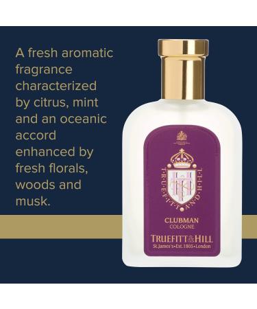 Truefitt & Hill Luxury Cologne - Premium Long-Lasting Bergamot and Lavender Men's Clubman Scented Fragrance Presented in a Beautifully Etched Traditional Atomizer Bottle - 3.38 oz. - Buy Online on GoSupps.com